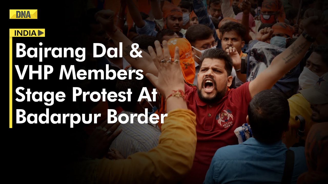 Nuh Violence: Members Of VHP, Bajrang Dal Stage Protest At Delhi's Badarpur Border | Haryana Clashes