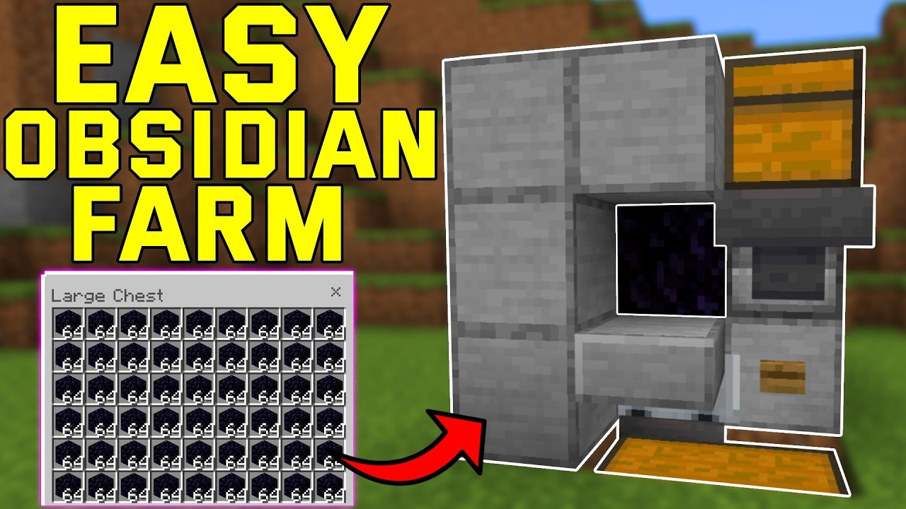 EASY Obsidian Farm Minecraft 1.21+ (Bedrock,Mcpe,Ps4,Xbox)