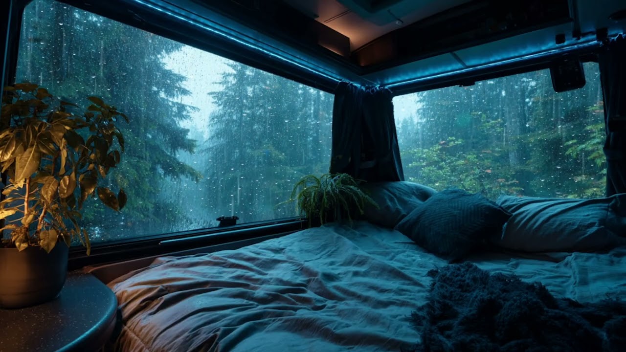 Midnight Thunderstorm in a Car Cabin 🌩️🚙 | Cinematic Rain, Dark Night Drive, Deep Relax Ambience