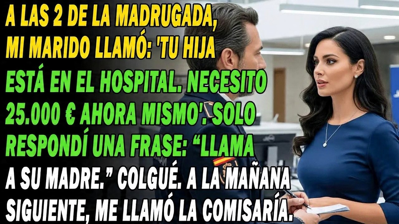 A Las 2 Am🌙, Mi Marido Llamó📱： 'Necesito 25.000 €💸Ahora Mismo'. Colgué. A La Mañana Siguiente,...🚔