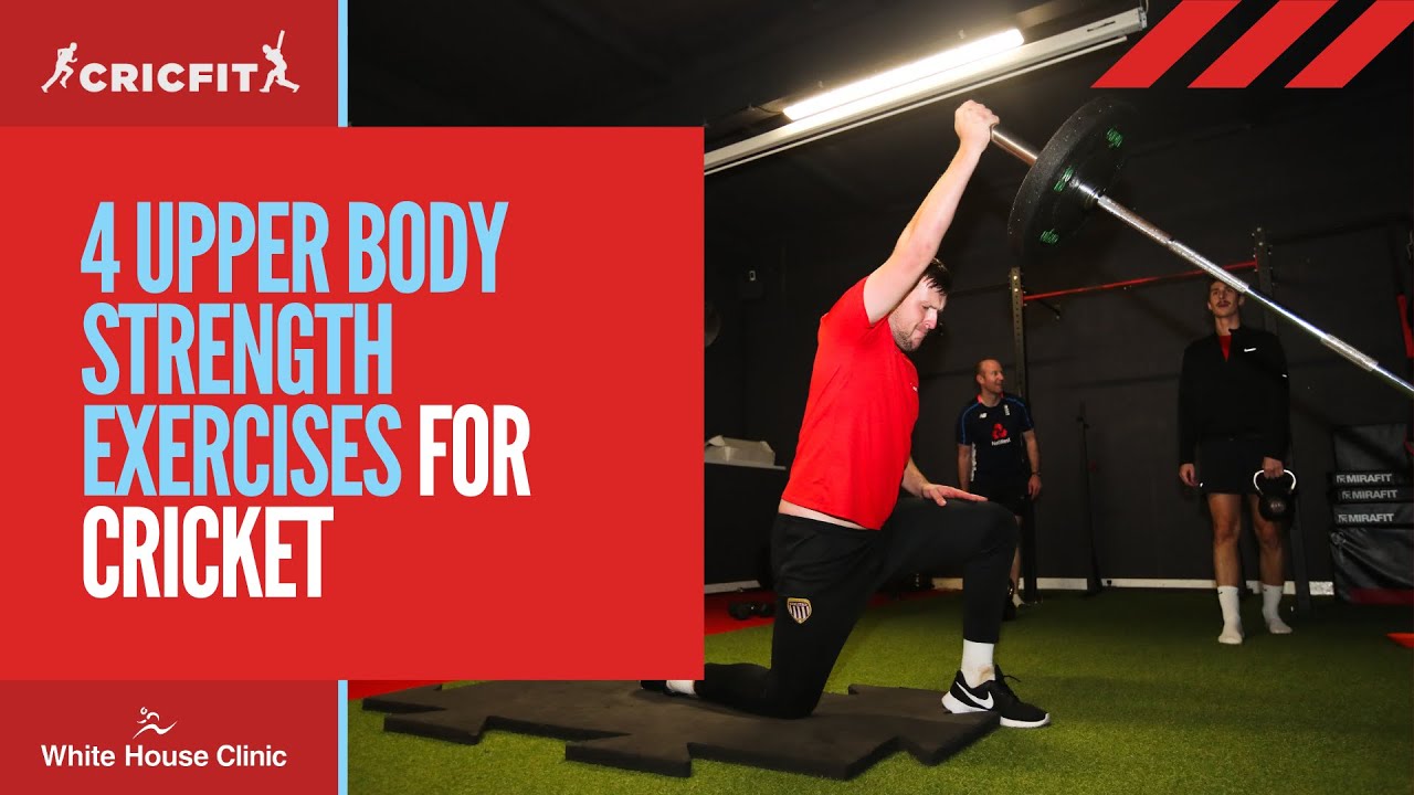 4 UPPER BODY STRENGTH EXERCISES FOR CRICKET | Exercises for Cricketers | Cricket Fitness Training