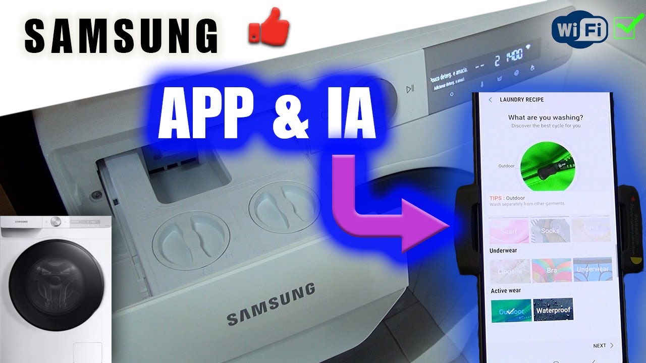 App e IA na Máquina de Lavar Roupa SAMSUNG WIFI Inteligência artificial Quick drive WW10T734DBH