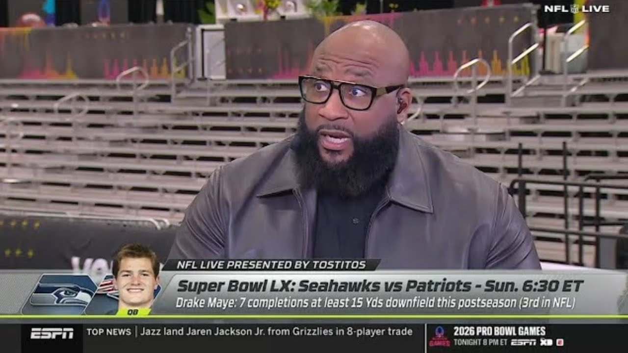 NFL LIVE | Marcus Spears BOLD PREDICTS Super Bowl LX: Who Has the Better — Drake Maye or Darnold?