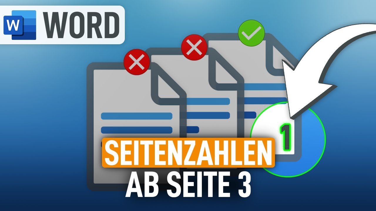 📄 Word: Seitenzahlen erst ab Seite 3 einfügen