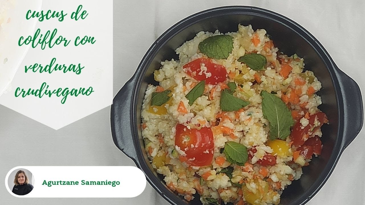 Receta de Cuscús de coliflor y verduras crudivegano | Thermomix