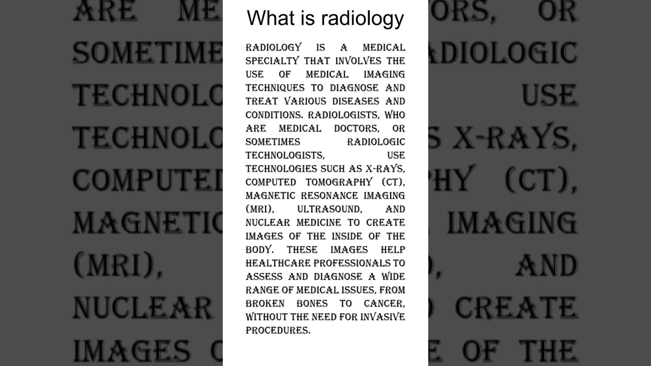 what is radiology.#radiology