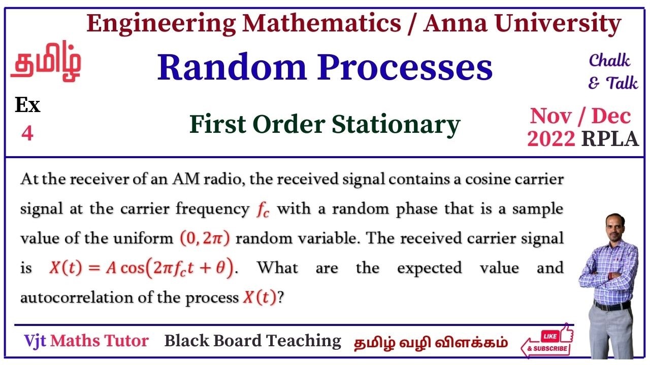 Random Processes | RPLA | MA8451 | MA6451 | Linear Algebra | Probability | PRP | WSS | SSS | Sum 4