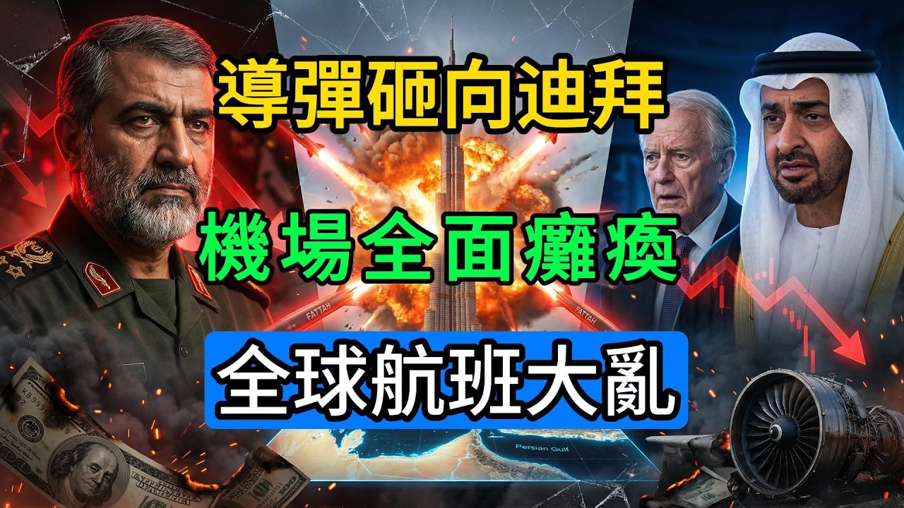 緊急！伊朗導彈雨狂轟海灣各國！迪拜國際機場徹底癱瘓，全球航班即將大亂，你的旅行計劃全完了？#中東地緣政治#迪拜航空樞紐危機#非對稱戰爭#防空體系失效#油價與能源安全#全球供應鏈沖擊#美國霸權挑戰