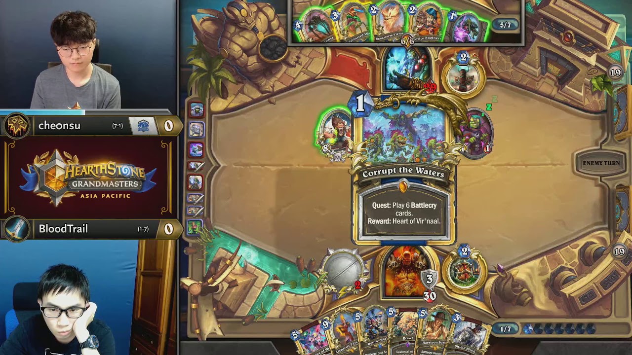 che0nsu vs BloodTrail - Hearthstone Grandmasters Asia-Pacific S2 2019 - Week 5