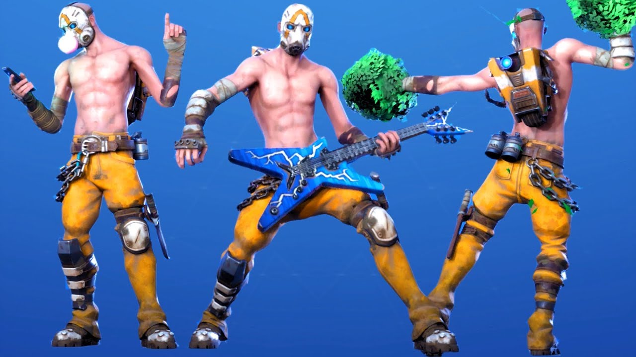 Borderlands 3 Psycho Bandit Skin Showcase with All Fortnite Dances & Emotes
