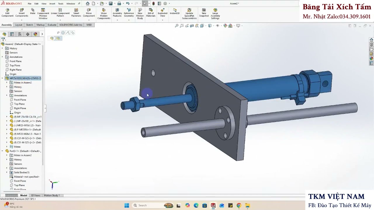 THIẾT KẾ ĐỒ GÁ XILANH VÀ CƠ CẤU ĐẨY CƠ BẢN #PART03