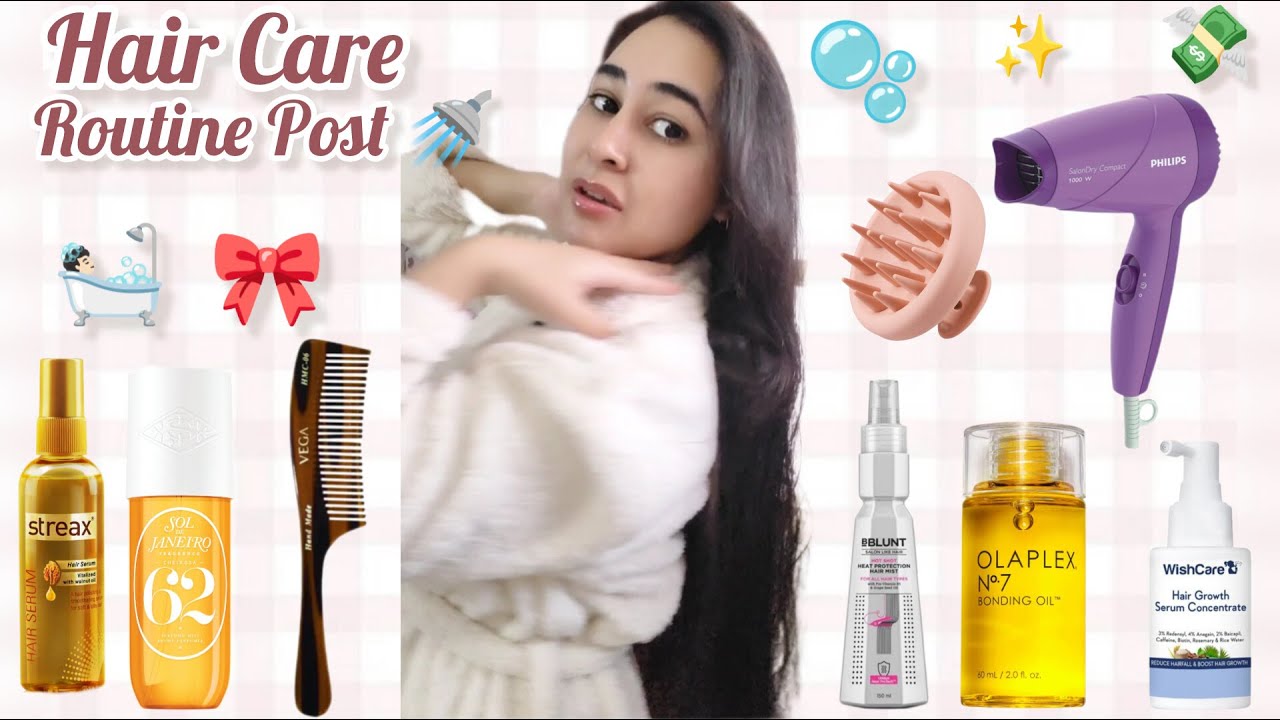 🫧 POST Shower HairCare Routine 🚿 Glossy Shiny Hair ✨ HairCare Products that Actually WORK 🎀