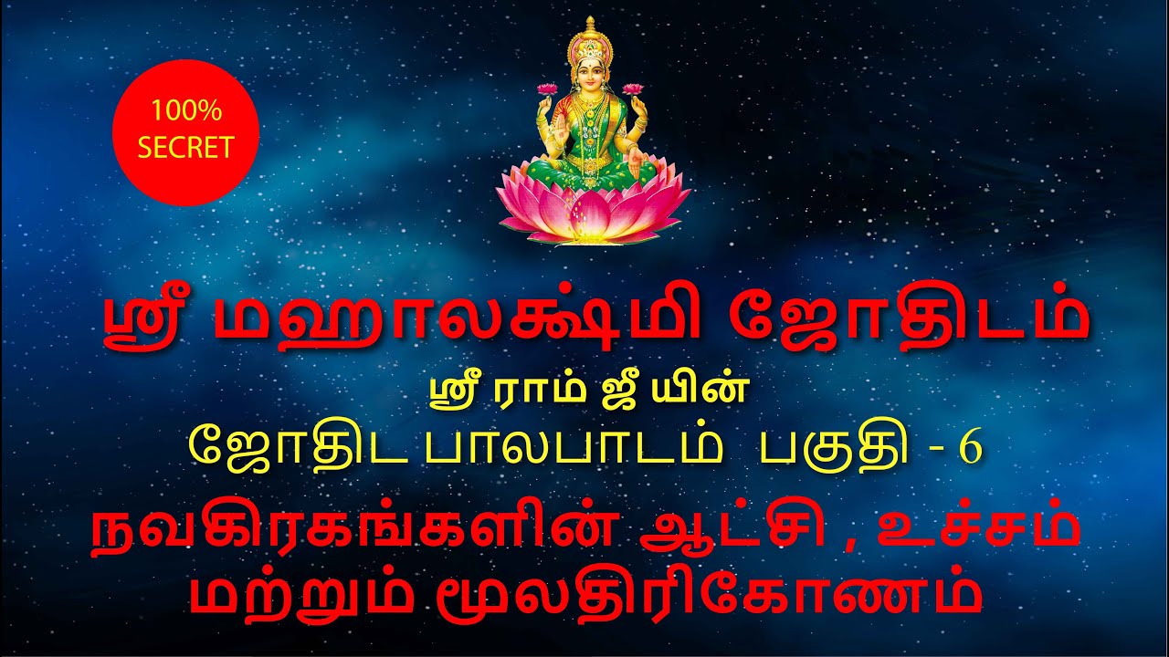 Jothida paalapaadam | நவக்கிரகங்களின்ஆட்சி , உச்சம் , மூலதிரிகோணம் | பகுதி 6 | part 6
