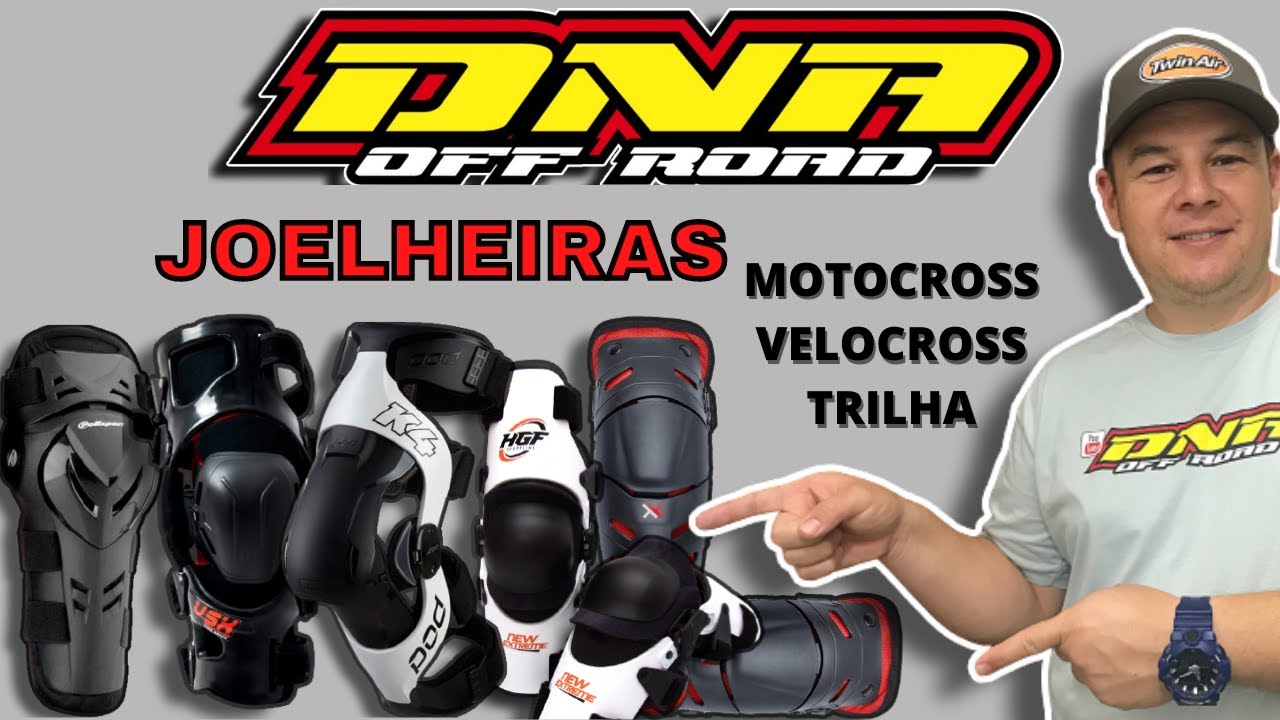 JOELHEIRAS ARTICULADAS PARA MOTOCROSS VELOCROSS E TRILHA