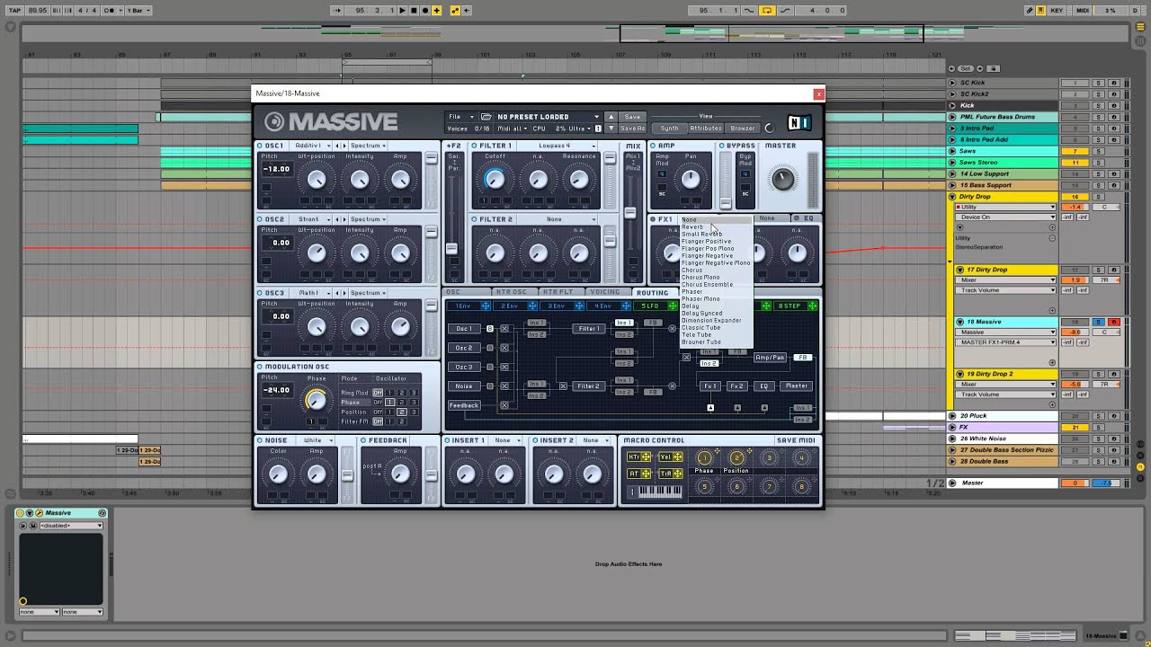 Future Bass Drop Lead with NI Massive Sound Design Tutorial Flume Holding On