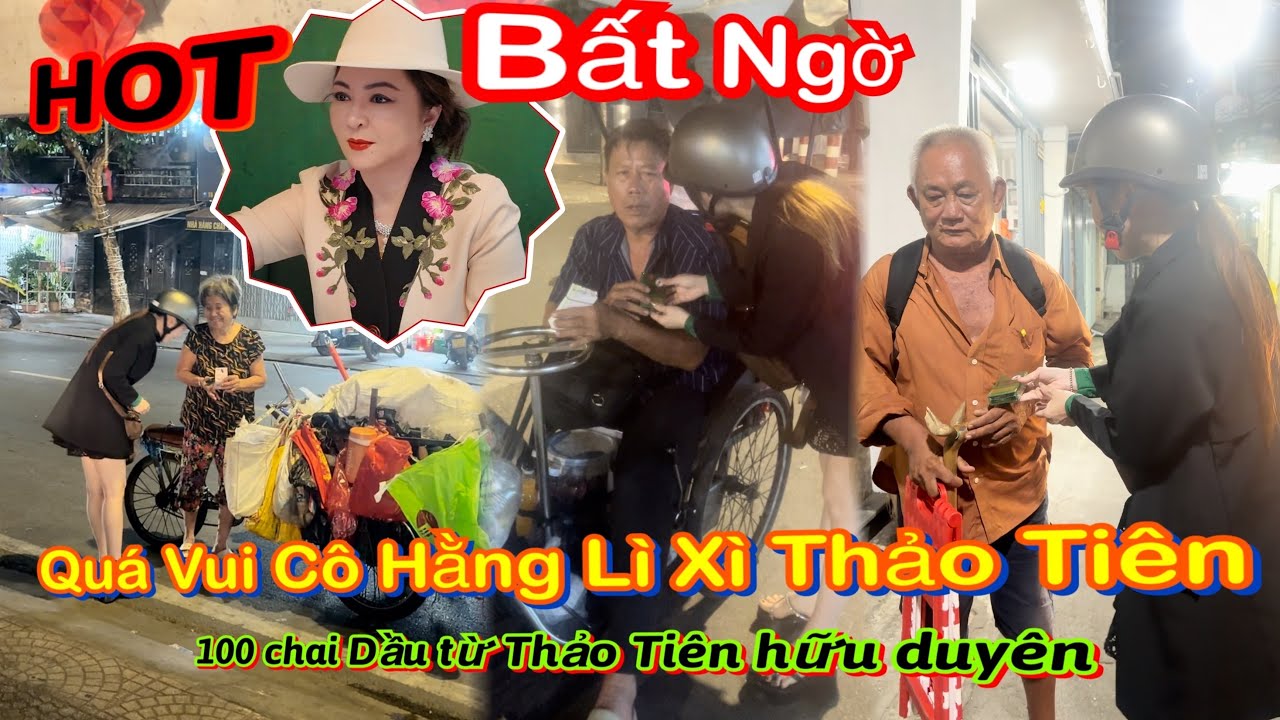 HOT, Cô Hằng lì xì Thảo Tiên chia sẻ 100 Dầu Mỹ cho người vô gia cư SG #nguyenphuonghang 