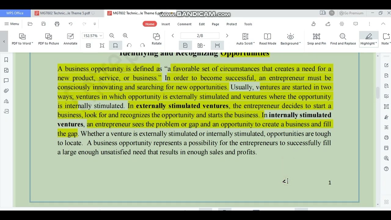 mgt602 entrepreneurship theme no 6 conceptual/ highlighted handouts