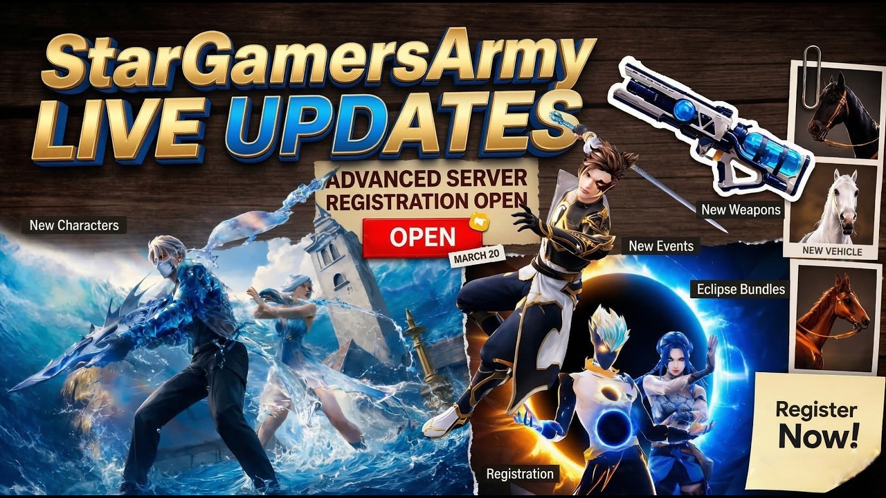 Fee Fire New Event | Star Gamers Army Live Updates | New Evo Bundle | Ob53 Updates Free Fire