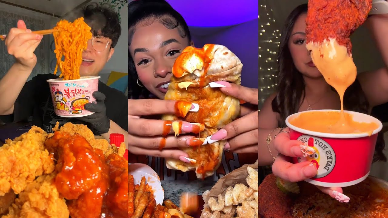 TIKTOK Mukbang Compilation | Wingstop, Taco Bell, Dave's, Cane's, McDonald's & More!