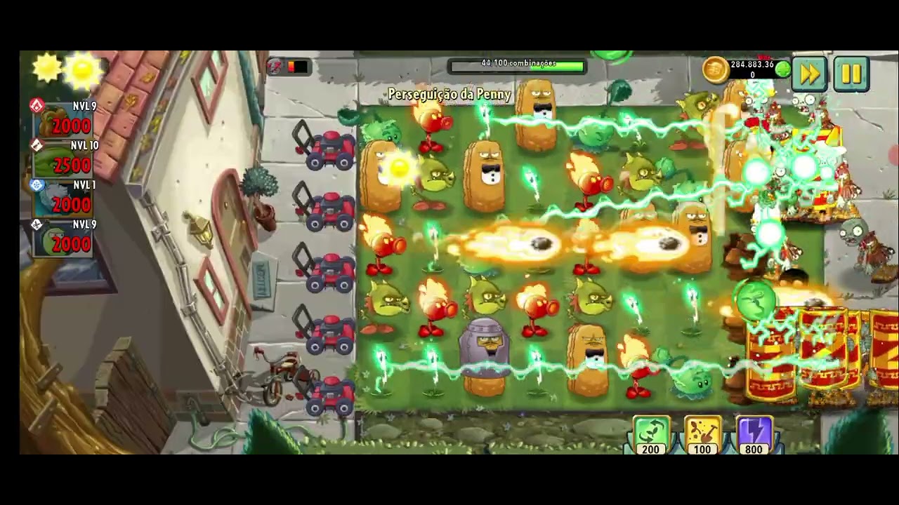 Jogando perseguição da penny de pimentinha no nível 2 pvz2 