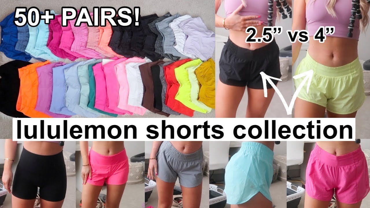 lululemon shorts collection *try-on* (50+ pairs) || hotty hot, speed up, track that, align, & more!
