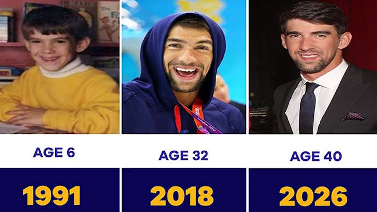 Michael Phelps &ndash; Age Transformation From 6 to 40 Years Old (1991 &ndash; 2026) 🏊&zwj;♂️🏅