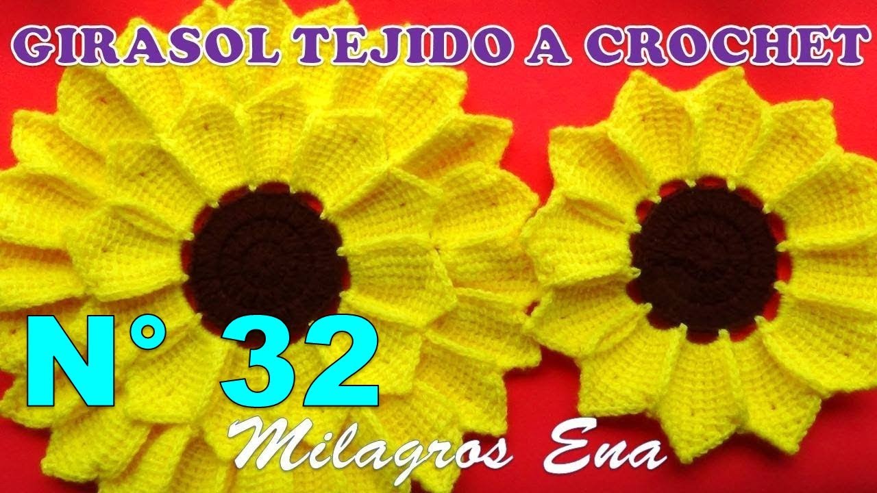 Como tejer la Flor N° 32 a crochet para aplicar en tapetes, centros de mesa y cuadrados para colchas