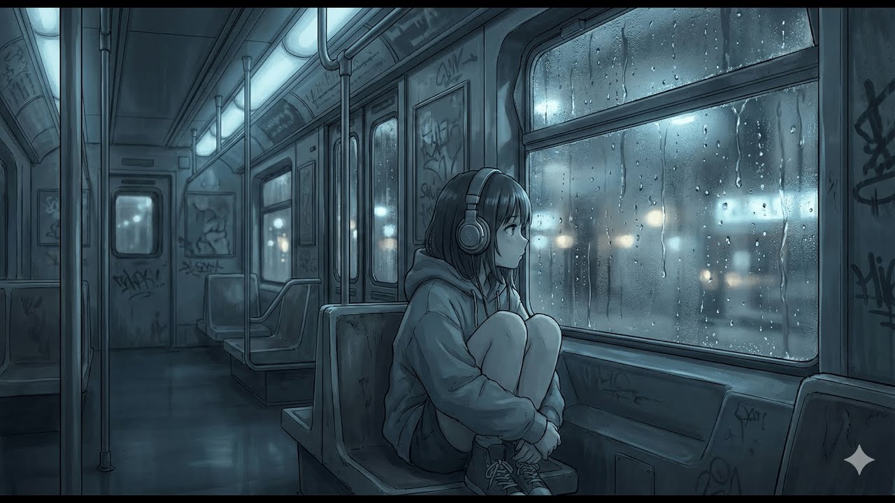 Midnight Train + Rain Sounds 🌧️ | Aesthetic Lofi Mix for Study