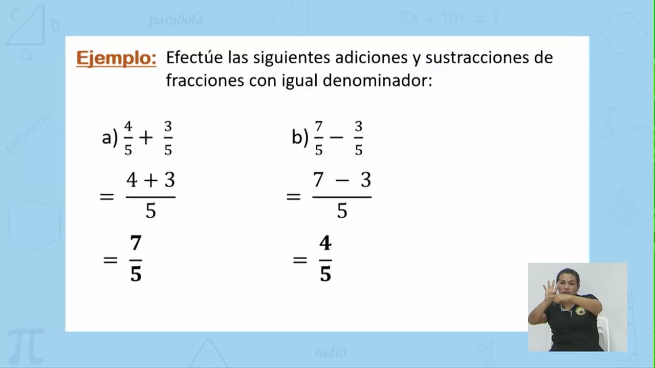 Secundaria | Matemáticas - 7mo Grado | Adición y Sustracción de Fracciones