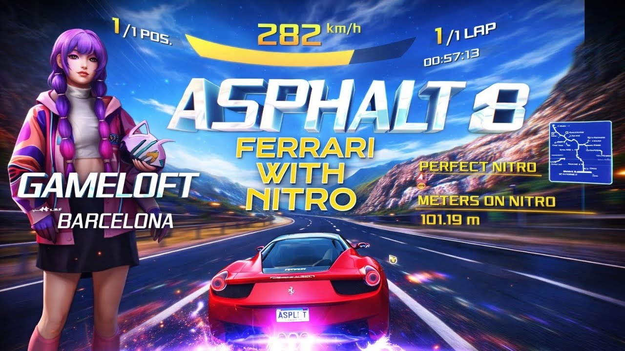 TUTORIAL OF ASPHALT 8 WITH RED FERRARI #asphalt8 #carracing #gameplay #ferrari #cargames #racing