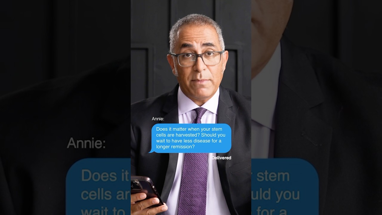 When should multiple myeloma patients have their stem cells harvested? 