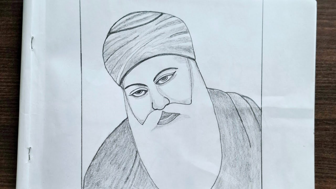 How to draw Guru Nanak Dev ji  | Guru Nanak Dev ji  drawing step by step | pencil Drawing tutorial