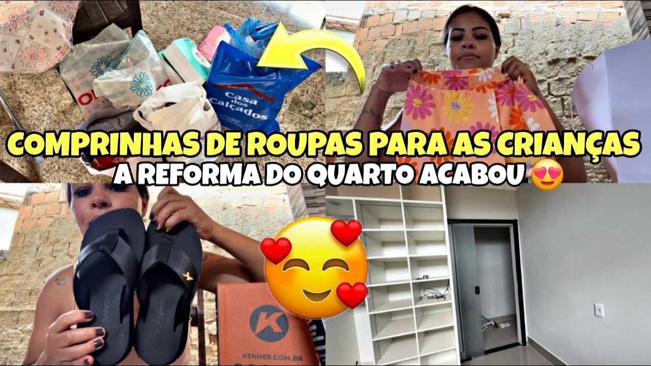 COMPRAS DE ROUPA E CALÇADOS PARA MANU E SAMUEL // REFORMA DO QUARTO CONCLUÍDA😍 