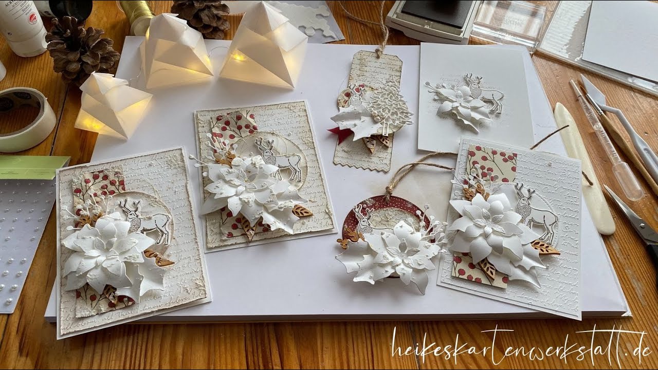 Heikes Kartenwerkstatt - Romantische Mixed Media Weihnachtskarte