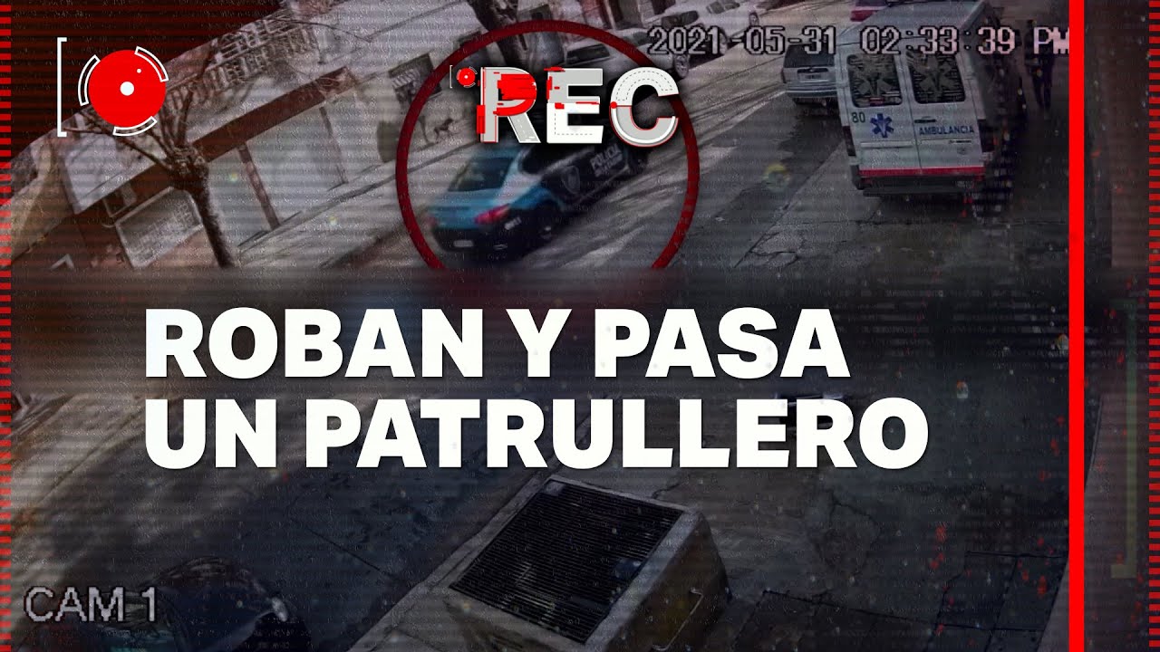 ROBAN Y PASA UN PATRULLERO - SE LLEVAN UN AUTO Y SE TIROTEAN - 🔴REC