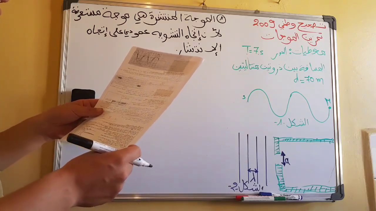 ثانية باكالوريا : تصحيح امتحان وطني الفيزياء  2009 الموجات bac