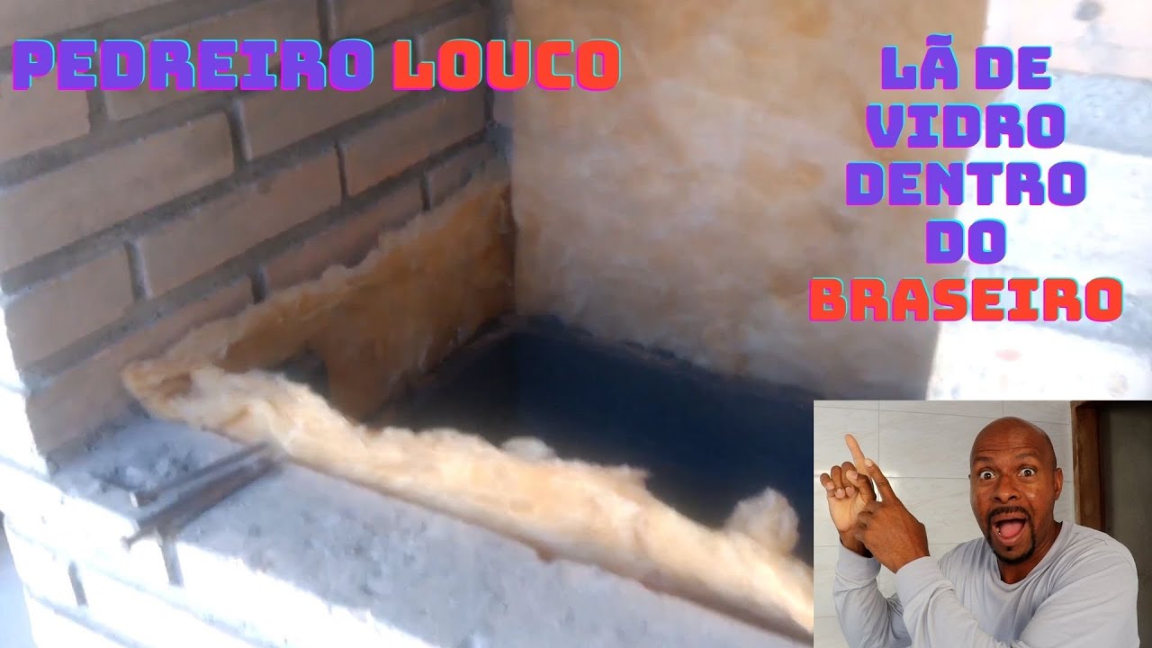 churrasqueira de tijolo branco #  Lã de vidro