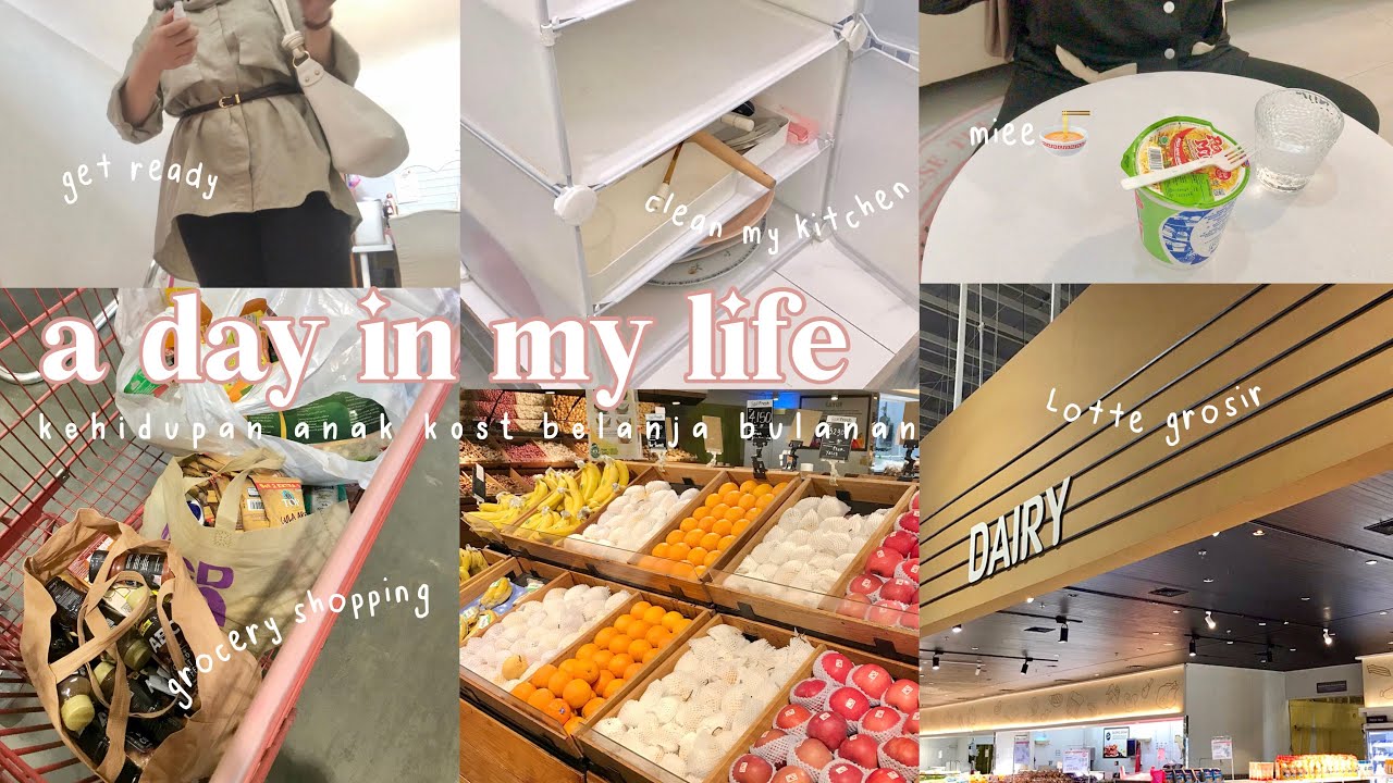 A day in my life as anak kost clean my kitchen, grocery shopping⋆˙⟡♡