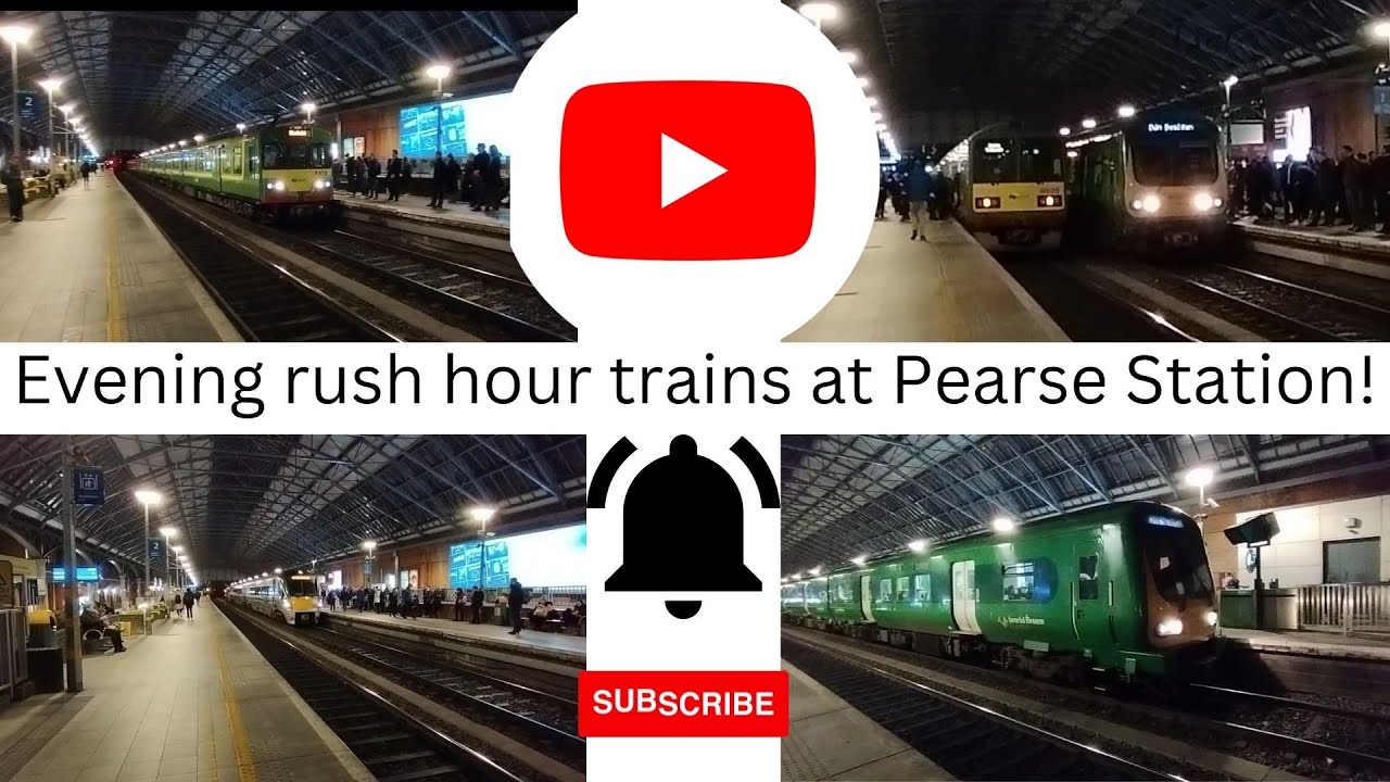 Evening Rush Hour Trains At Pearse Station (Dart, Commuter and Intercity)