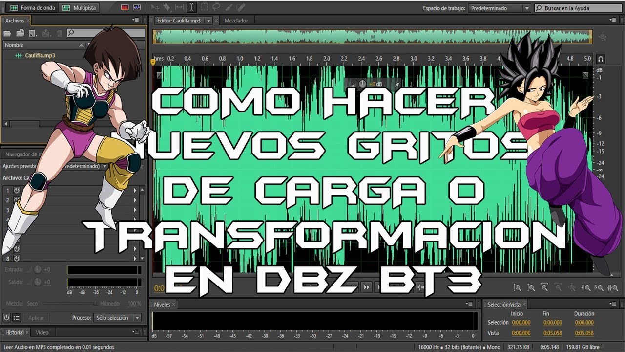 TUTORIAL; COMO LIMPIAR GRITOS LARGOS PARA CARGA O TRANSFORMACION EN DBZ BT3