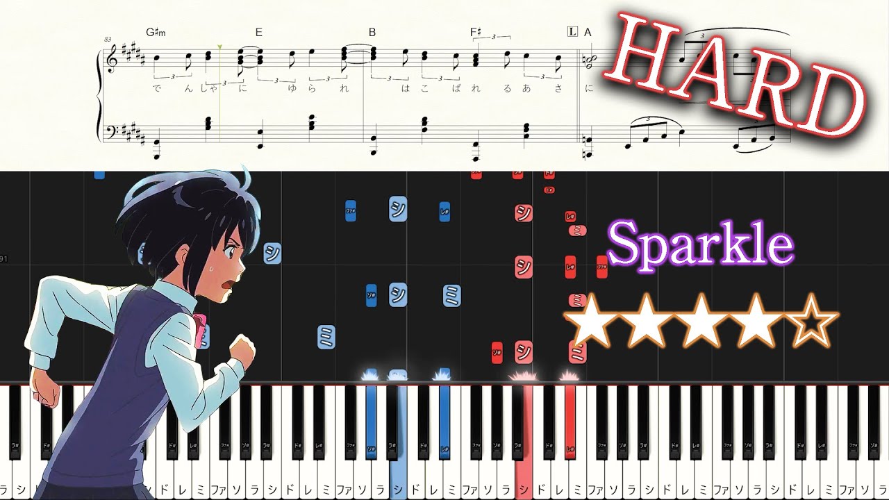 Your Name OST - Sparkle - Hard Piano Tutorial + Sheets