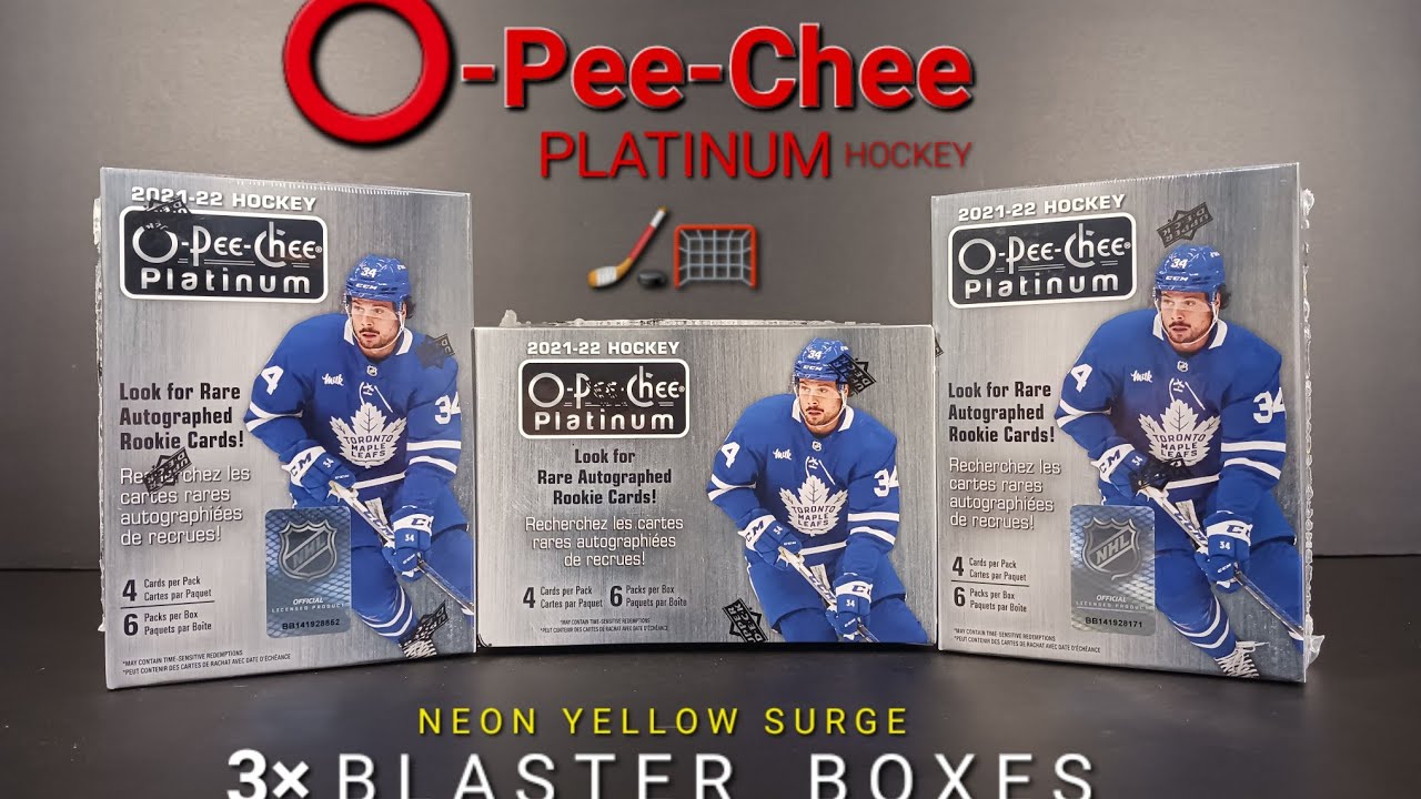 2021-22 O-Pee-Chee OPC PLATINUM HOCKEY BLASTER BOX (x3) BREAK w/ NEO YELLOW SURGE #hockeycards