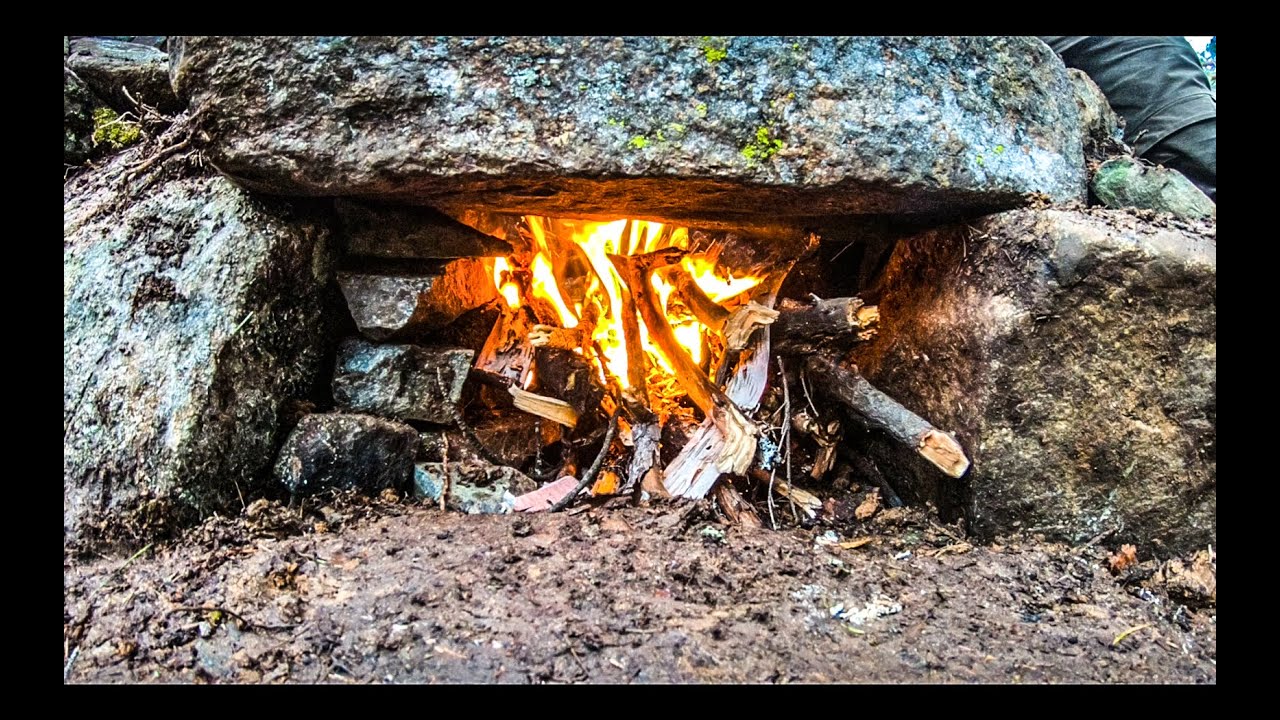 Building a STONE HOUSE in the Mountains - 100 % NATURAL Survival Shelter