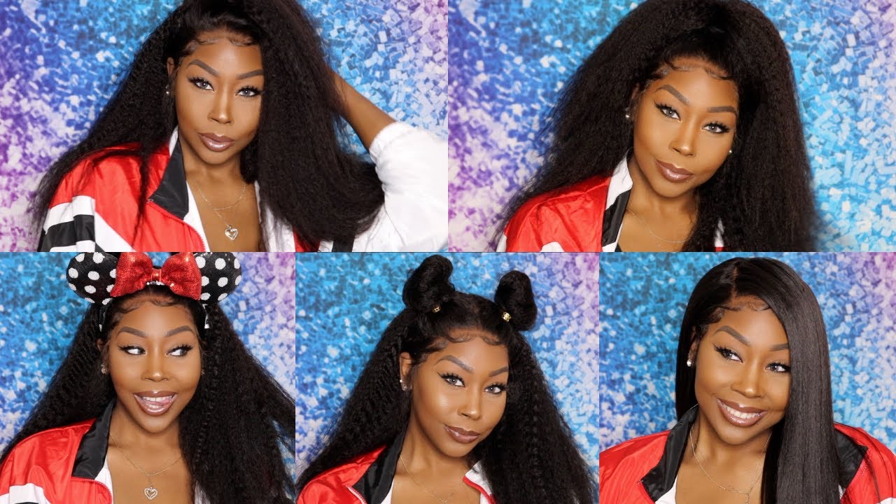 HOW TO STYLE KINKY STRAIGHT HAIR (NO PLUCKING OR BLEACHING NEEDED) || NIA WIGS || RhythmNBeauty