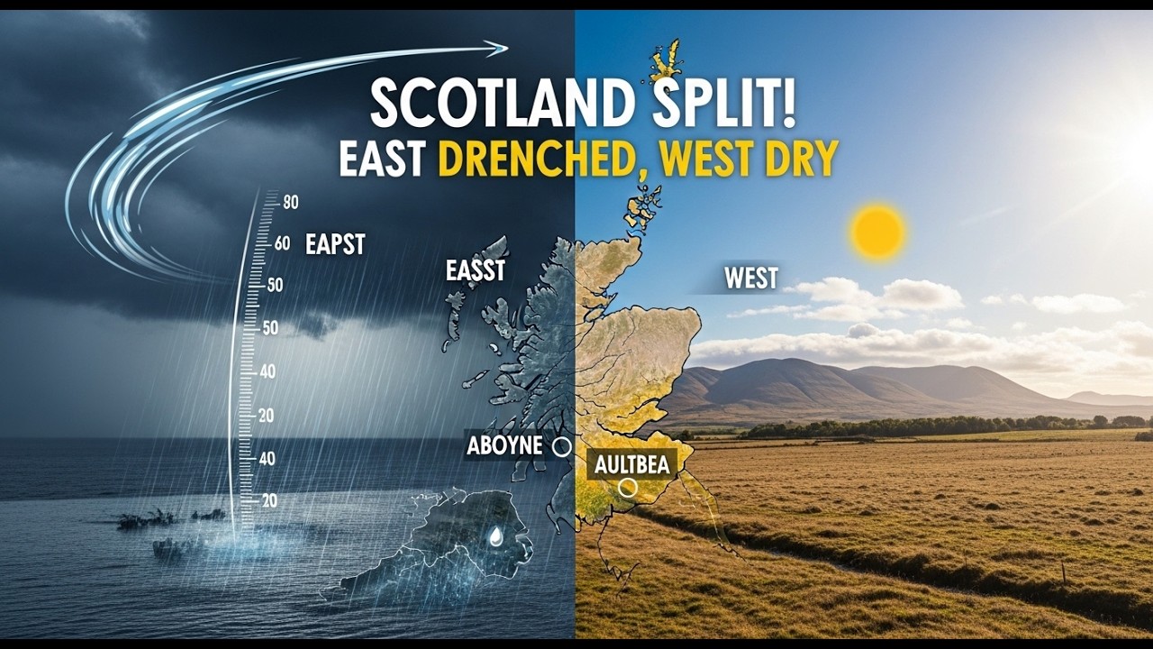 Scotland's Weather Drama East Drenched, West Dry!