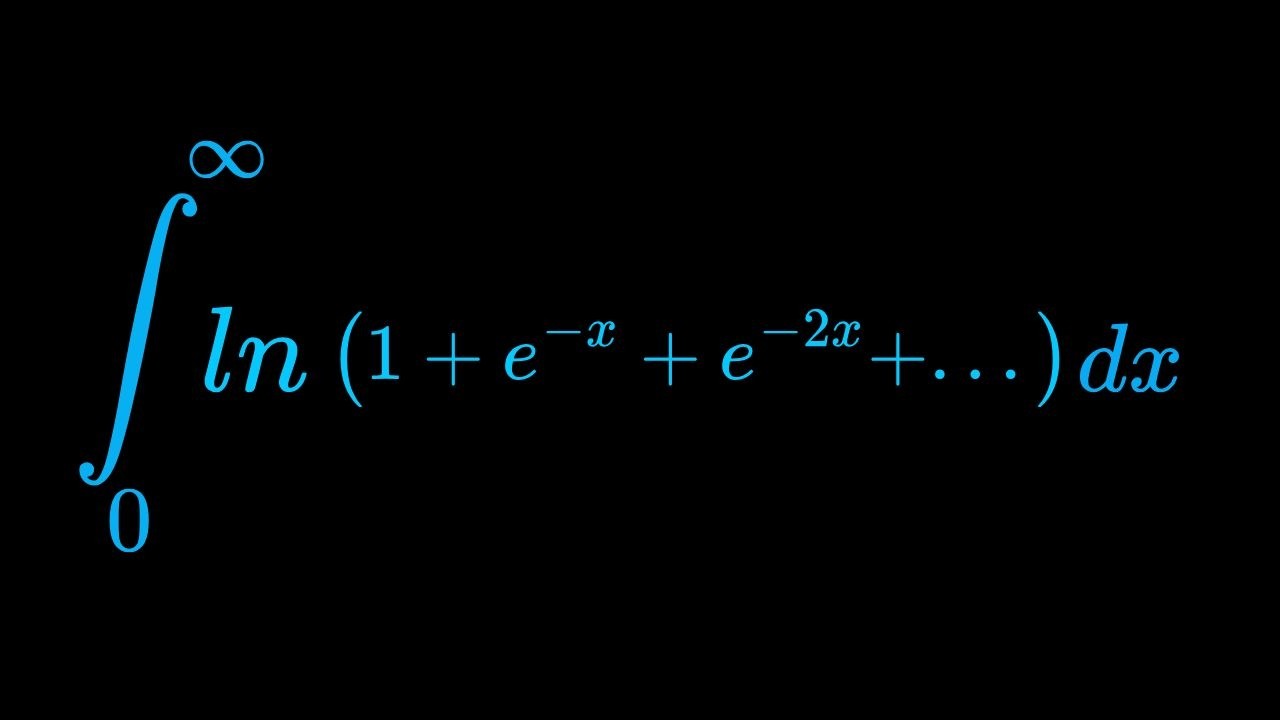 Monster Integral of ln(1+e^-x +e^-2x+...) dx from 0 to infinity
