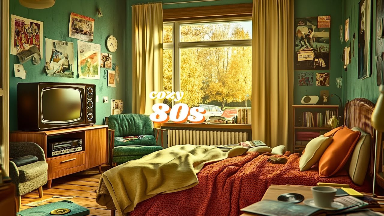 Vintage 80s Pop Ambience | Retro Room with Chill Fall Mood | Cozy Golden Music