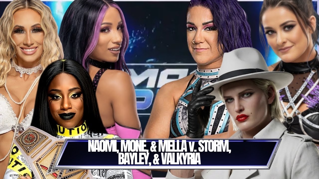 BAYLEY RETURNS with Lyra Valkyria & Toni Storm vs Naomi, Mercedes Mone, & Carmella | SmackDown