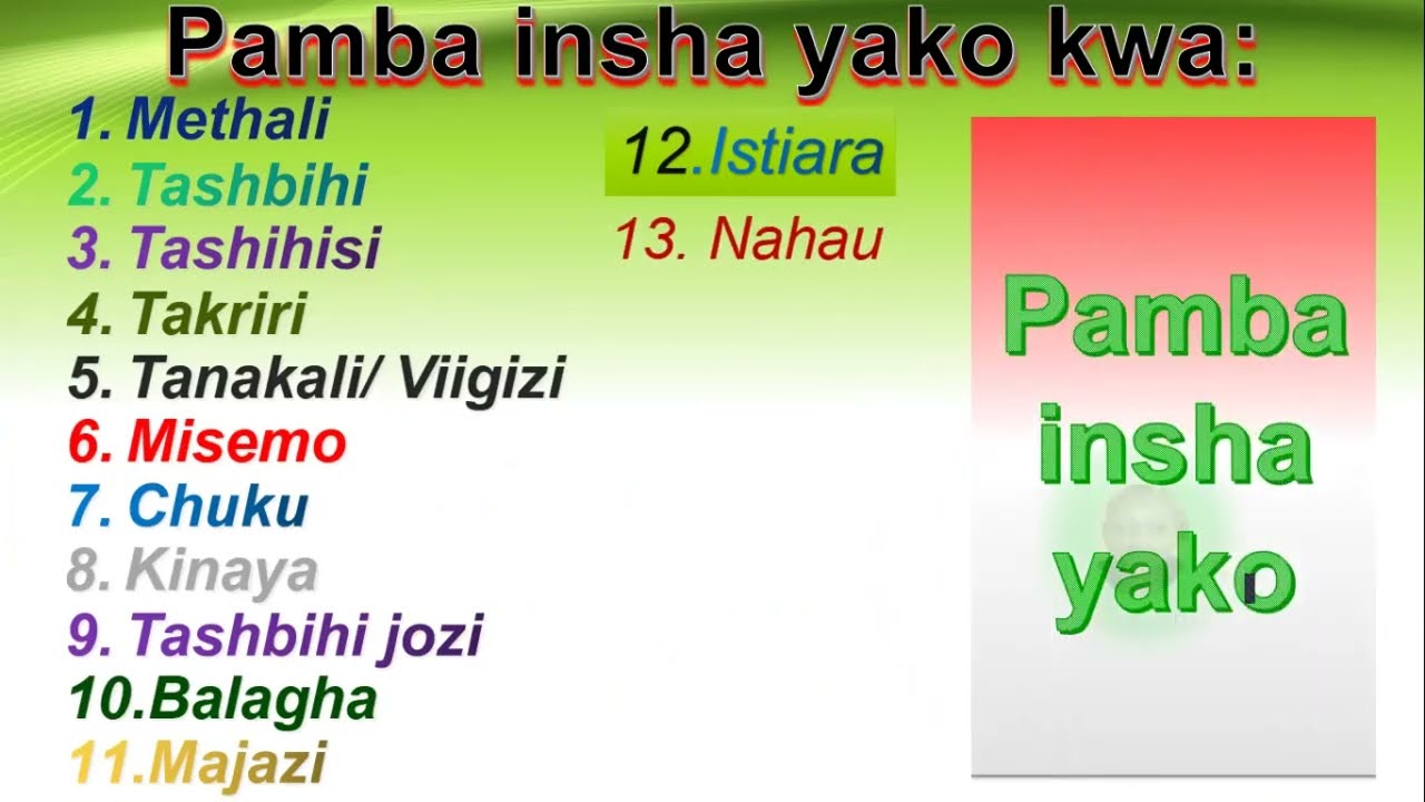 INSHA YA KUMALIZIA