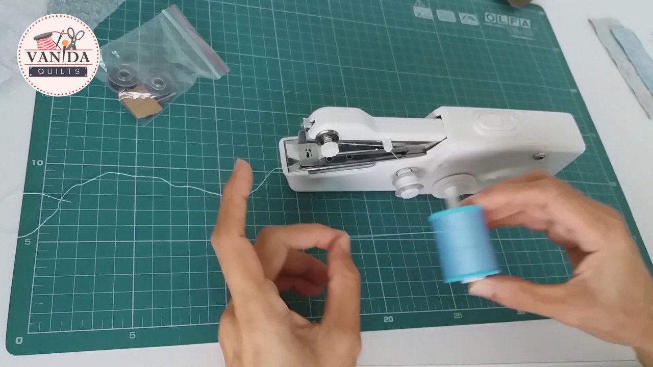 How to use Handy Stitch - Portable Handheld Sewing Machine demo วิธีการใช้จักรเย็บผ้ามือถือไฟฟ้า